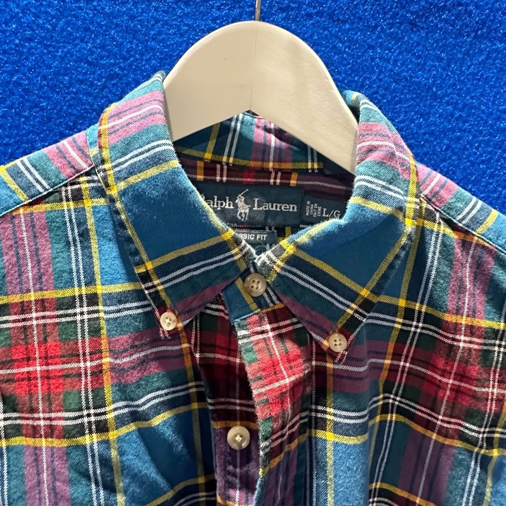Vintage Ralph Lauren Mens Multi Color Plaid - Classic Fit Large (L)